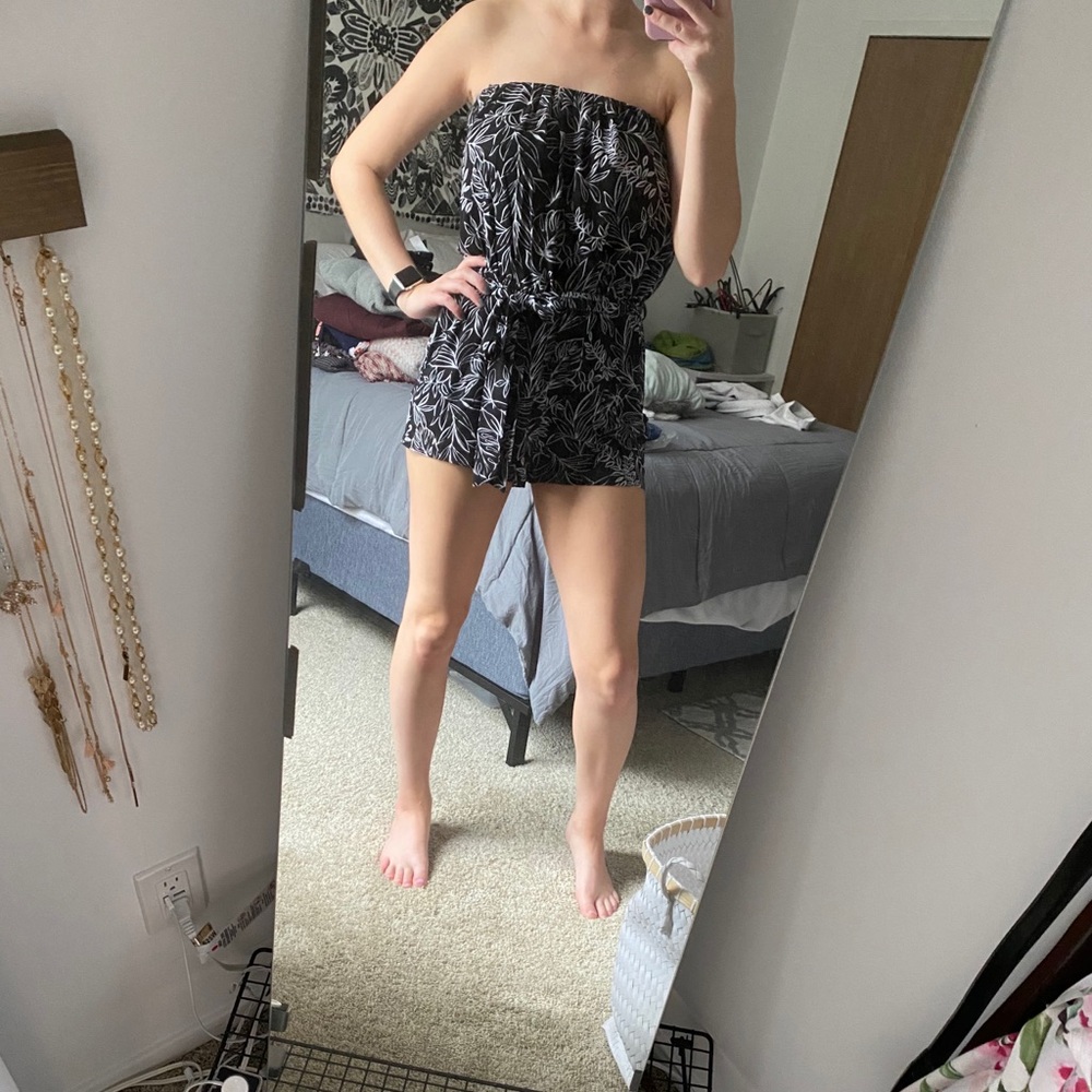 Black Strapless Romper